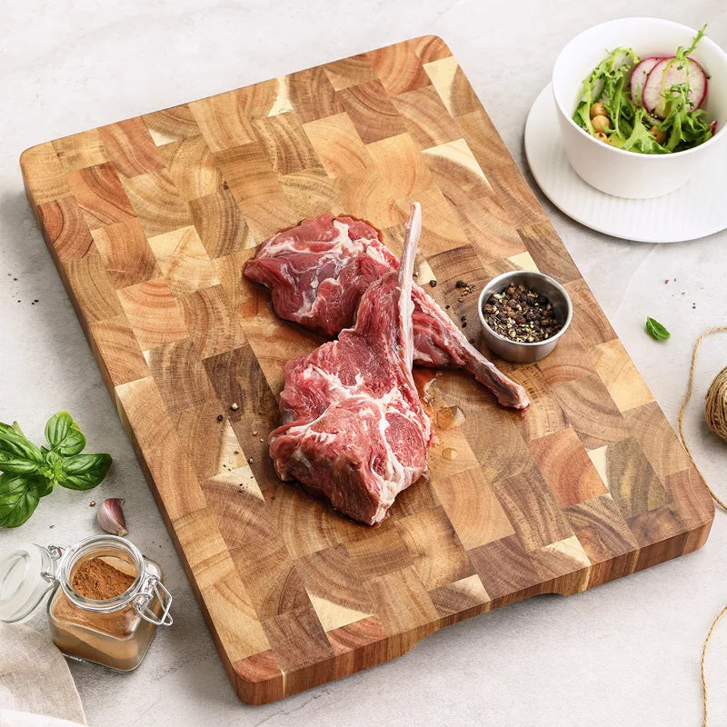 Cutting Board Double-Sided Using Premium Acacia Wood Splicing Chopping Board Drain Water and Damp-Proof Kitchen Tools