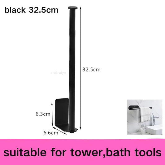 Stainless Steel Paper Towel Holder Self Adhesive Toilet Roll Paper Holder No Punching Kitchen Bathroom Lengthen Storage Rack