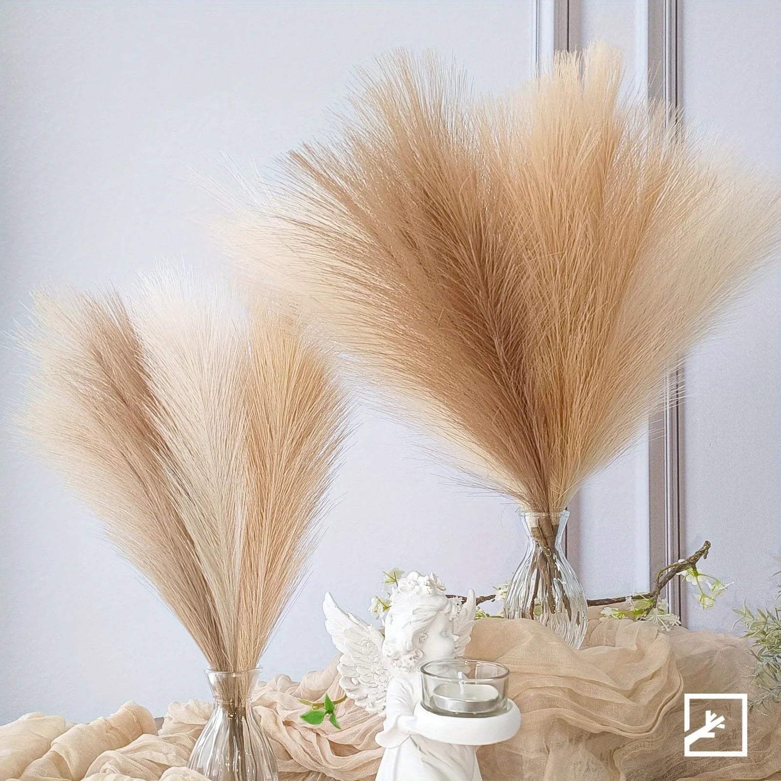 6PCS Artificial Pampas Grass Decor Flowers Fake Plant Reed for DIY Floral Table Arrange Flower Wedding Home Christmas Decoration