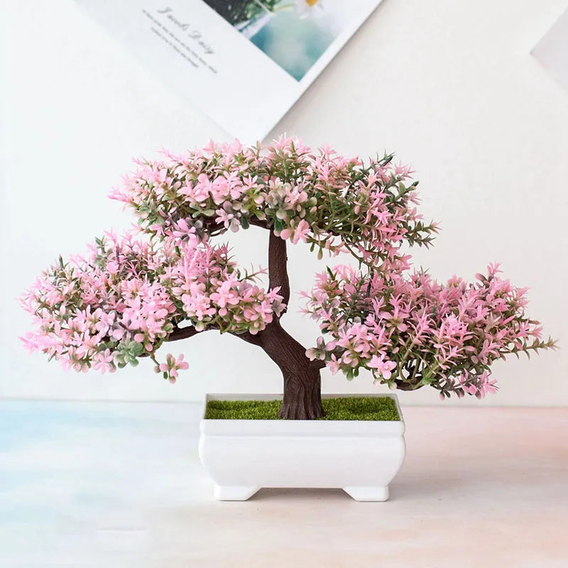 Artificial Plants Bonsai Small Tree Pot Fake Plant Flowers Potted Ornaments for Home Room Table Decoration Hotel Garden Decor