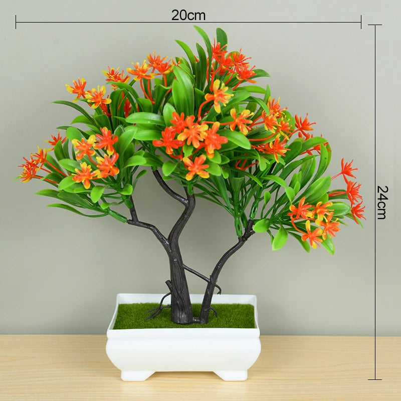 Artificial Plants Bonsai Small Tree Pot Fake Plant Flowers Potted Ornaments for Home Room Table Decoration Hotel Garden Decor