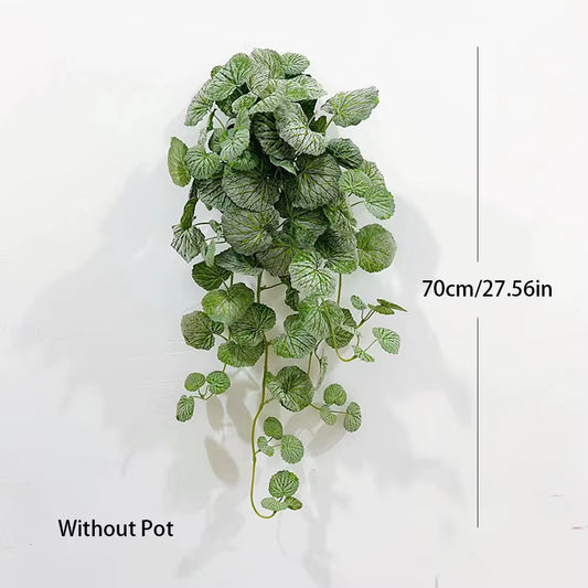 40-70Cm Fake Hanging Plants Artificial Begonia Plant Vines Silk Fern Plant Wall Leaves Tropical Scindapsus Plant for Home Garden