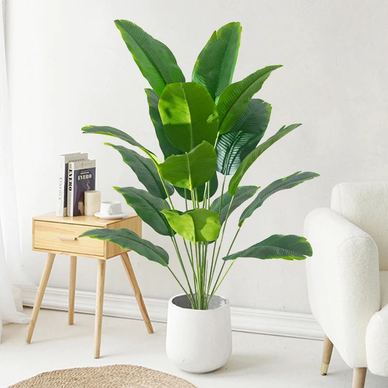 1Pc Artificial Plants Large Tropical Palm Tree Fake Banana Plants Leaves Real Touch Plastic Monstera for Home Garden Party Decor